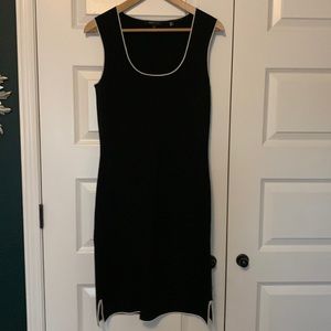 BCBGMaxazria black cocktail dress with white trimming S